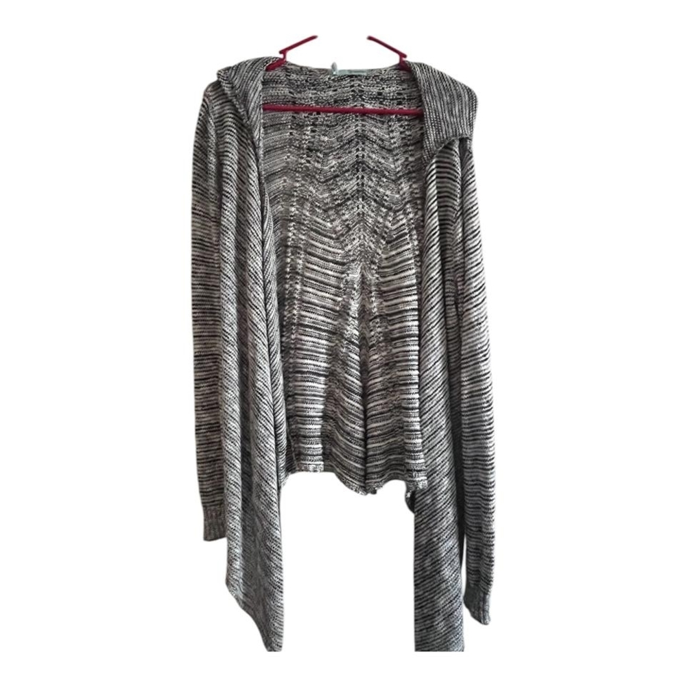 Maurices Black and White Striped Cardigan